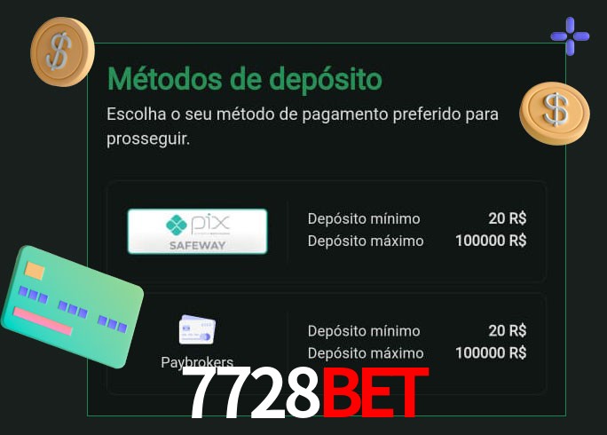 O cassino 7728bet oferece uma grande variedade de métodos de pagamento